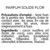 Composition - Parfum Solide FL'OR